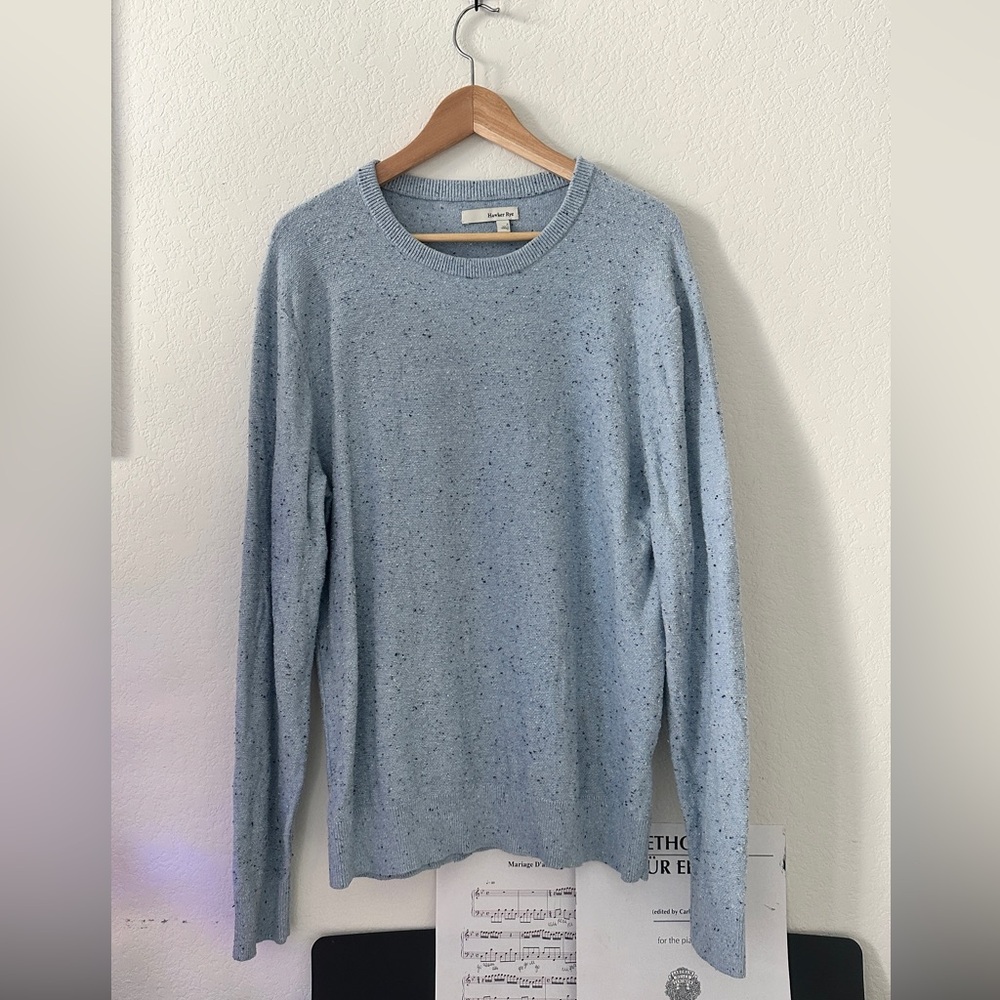 Men's Speckled Blue Crewneck Sweater